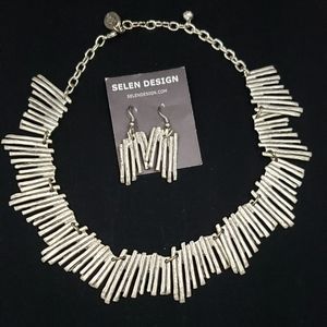 Selen Pewter Necklace and Earrings Set